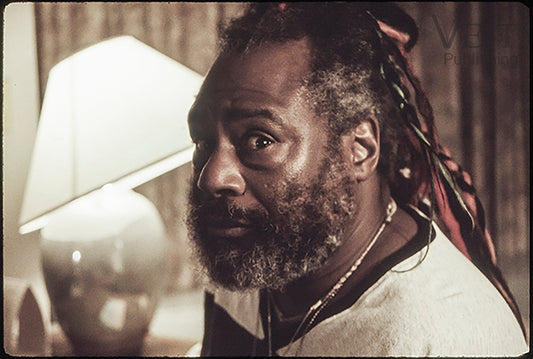 George Clinton in Hotel Room - Cambridge, MA - 1996 - Photo by John Veit - Total size with frame 10" X 8"