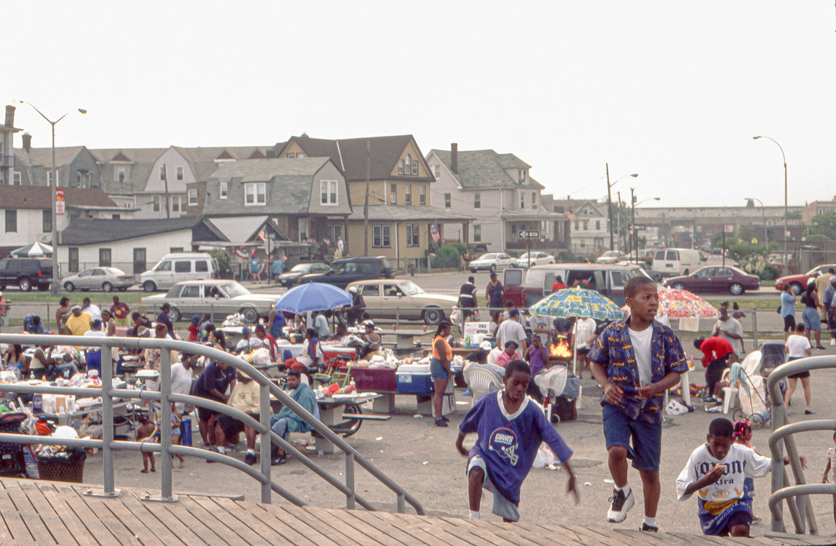 Rockaway Beach July 4, 1990's BBQ - Fine Art Print - Photo by John Veit - Total size with frame 27" X 19"