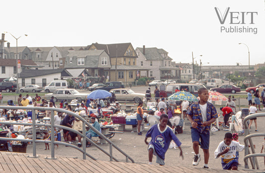 Rockaway Beach July 4, 1990's BBQ - Fine Art Print - Photo by John Veit - Total size with frame 27" X 19"